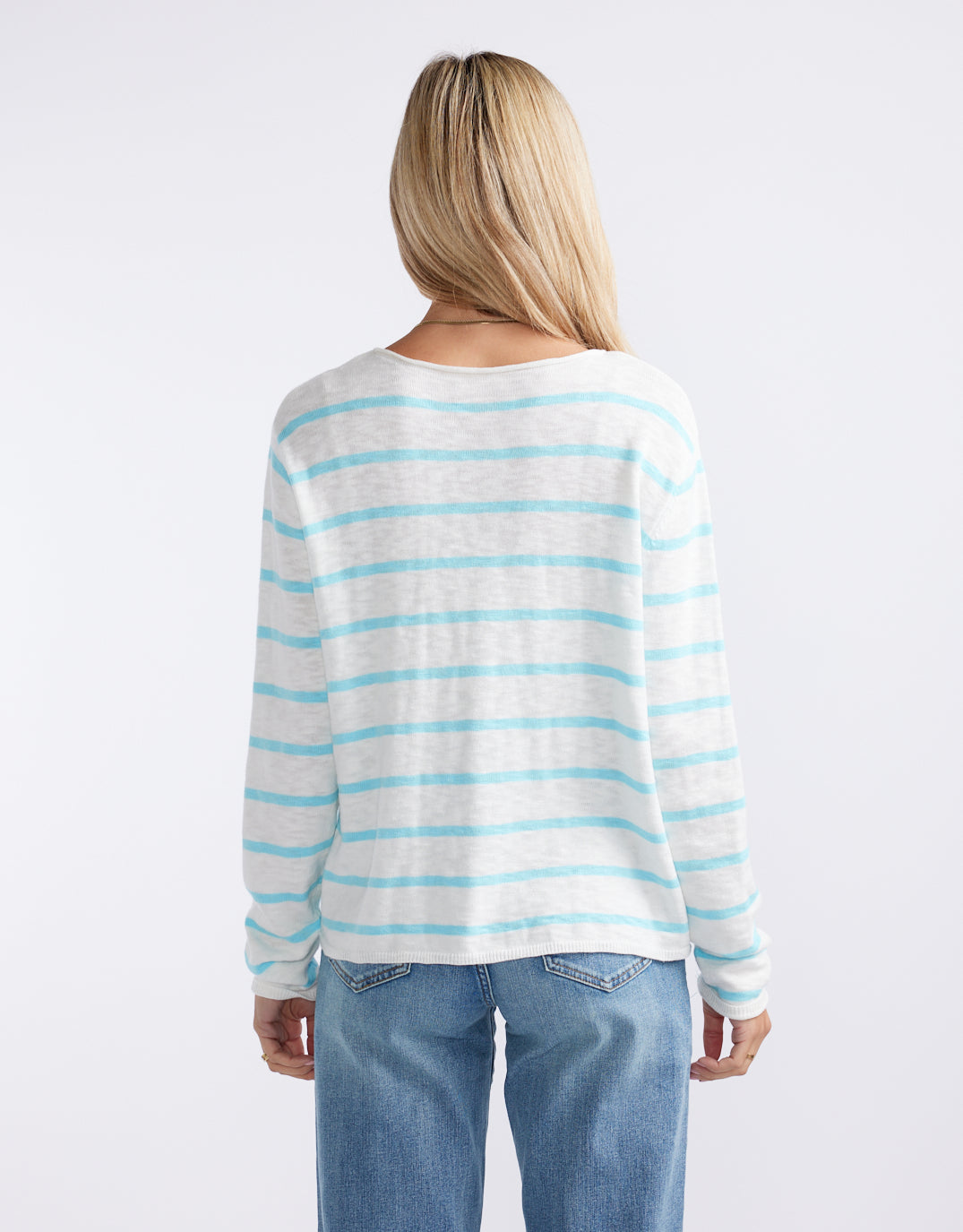 by FTL Harper Sweater- (White/Ice Blue)