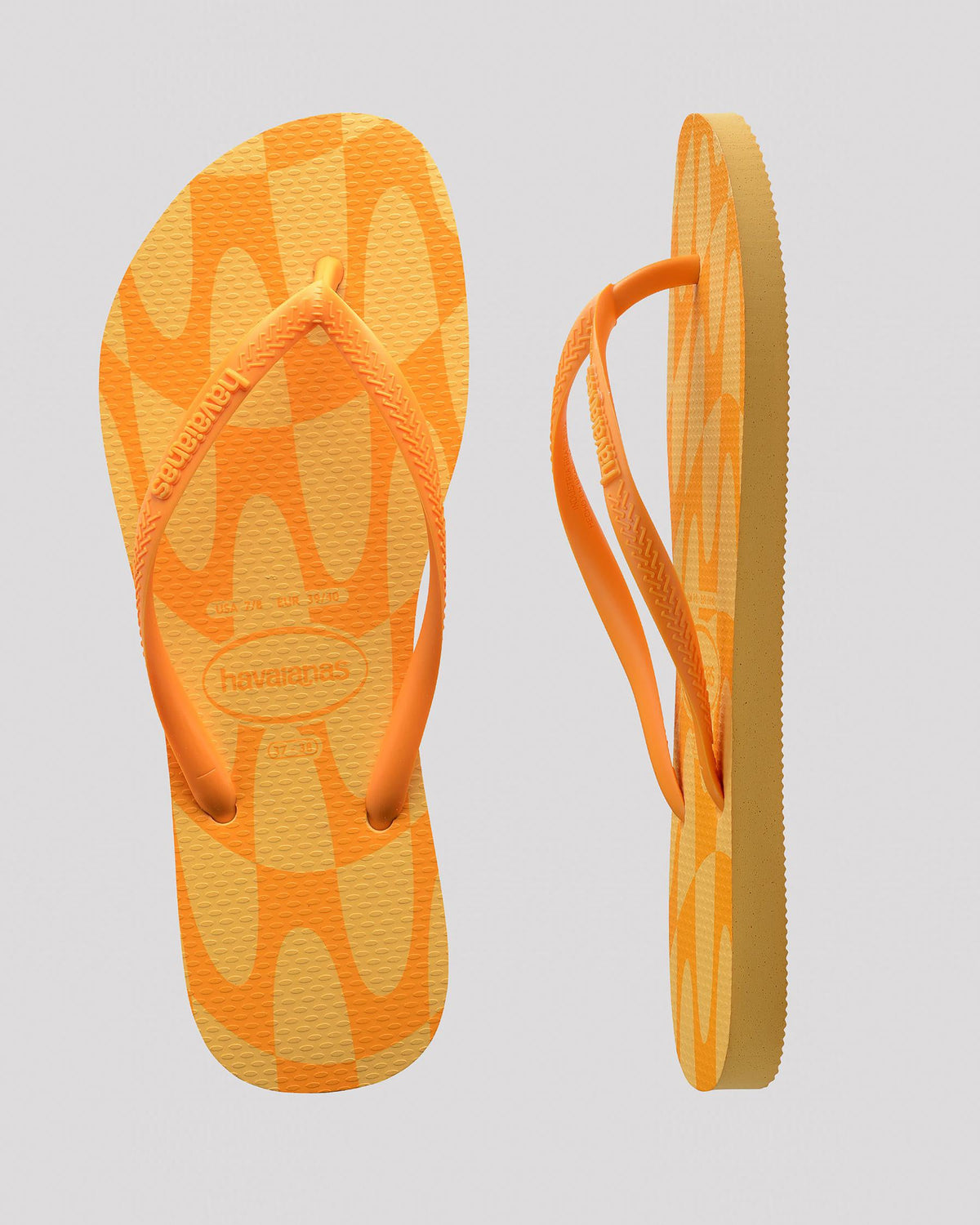 Image of Sandals. Product name - Havaianas® Slim Distorted Wave Thongs in Orange colour by brand - Havaianas