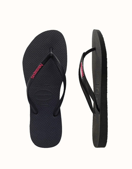 Image of Sandals. Product name - Havaianas® Slim Rubber Logo Thongs in Ballet Rose colour by brand - Havaianas