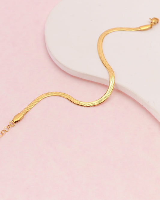 Heychic Sabine Thin Snake Chain Bracelet (Gold)
