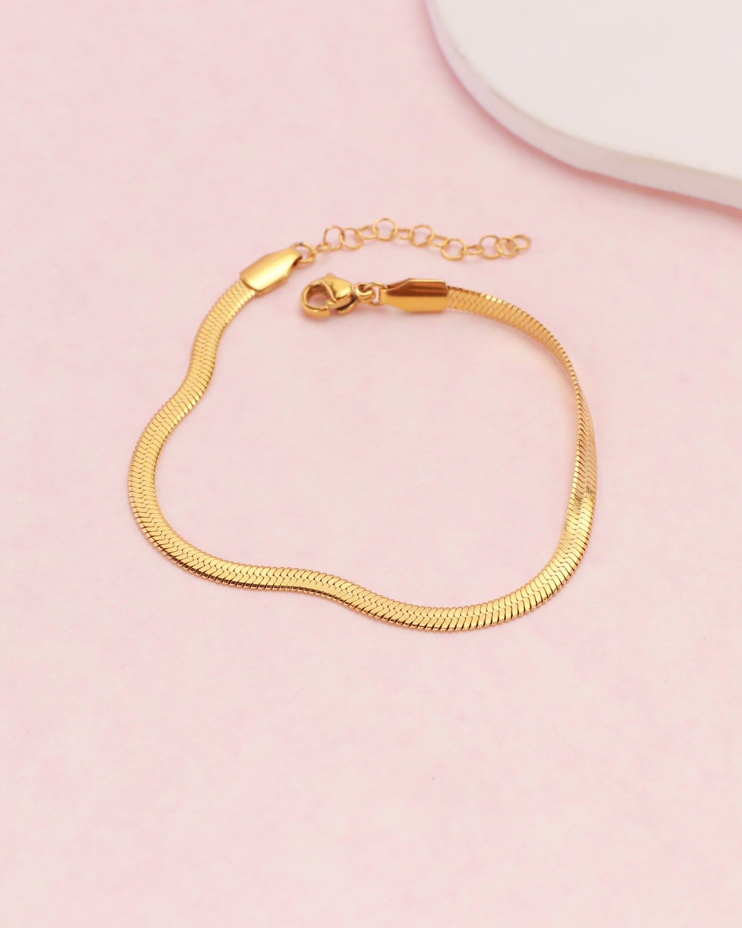 Heychic Sabine Thin Snake Chain Bracelet (Gold)