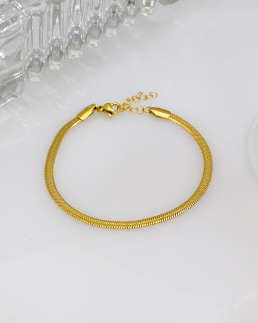 Image of Accessories. Product name - Sabi Gold Snake Chain Bracelet in Gold colour by brand - Heychic