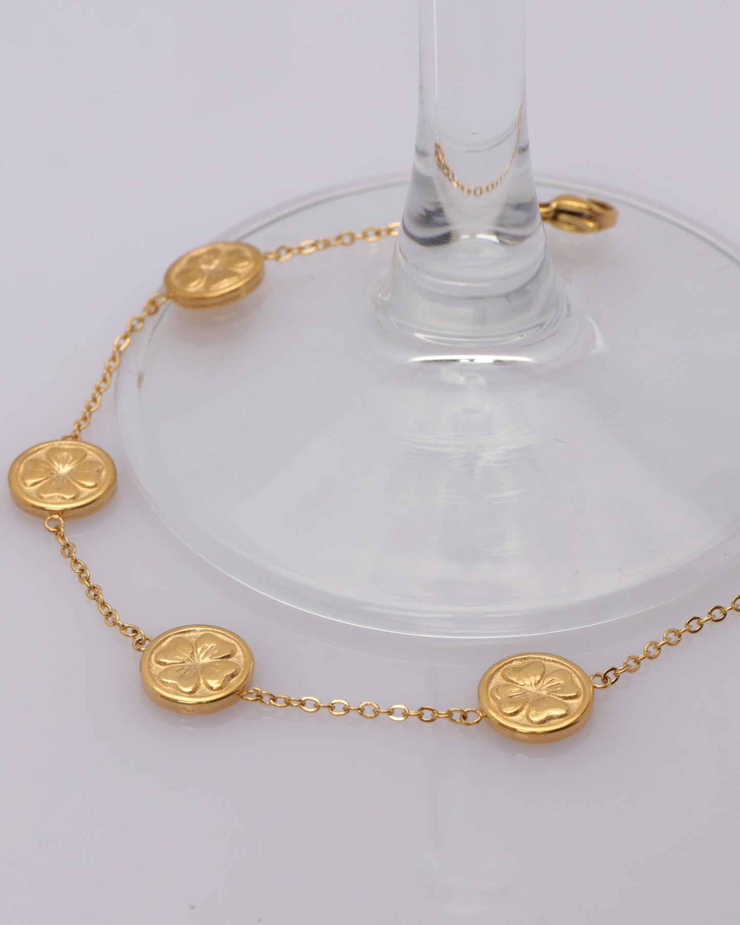 Heychic Thalia Clover Chain Bracelet (Gold)