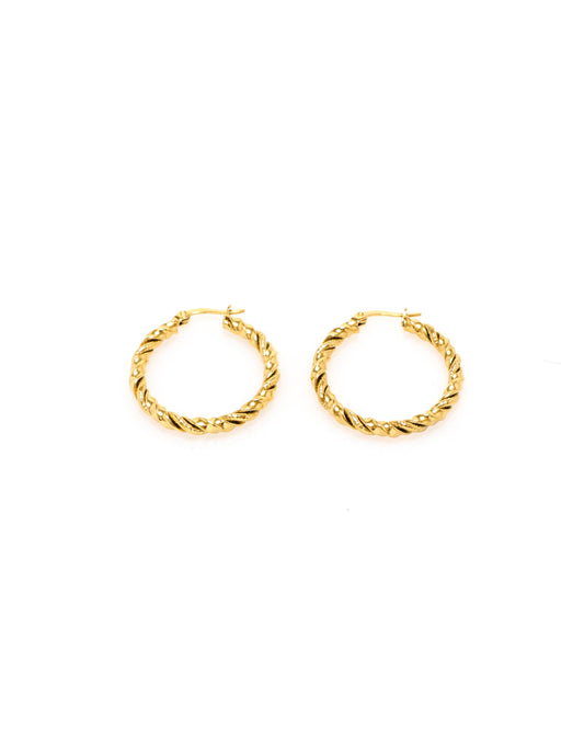 Heychic Charlotte Twist Hoop Earrings (Gold)