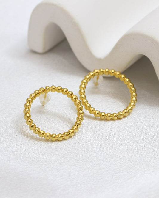 Image of Accessories. Productname: Livy Gold Circle Earrings in Gold colour by brand - Heychic