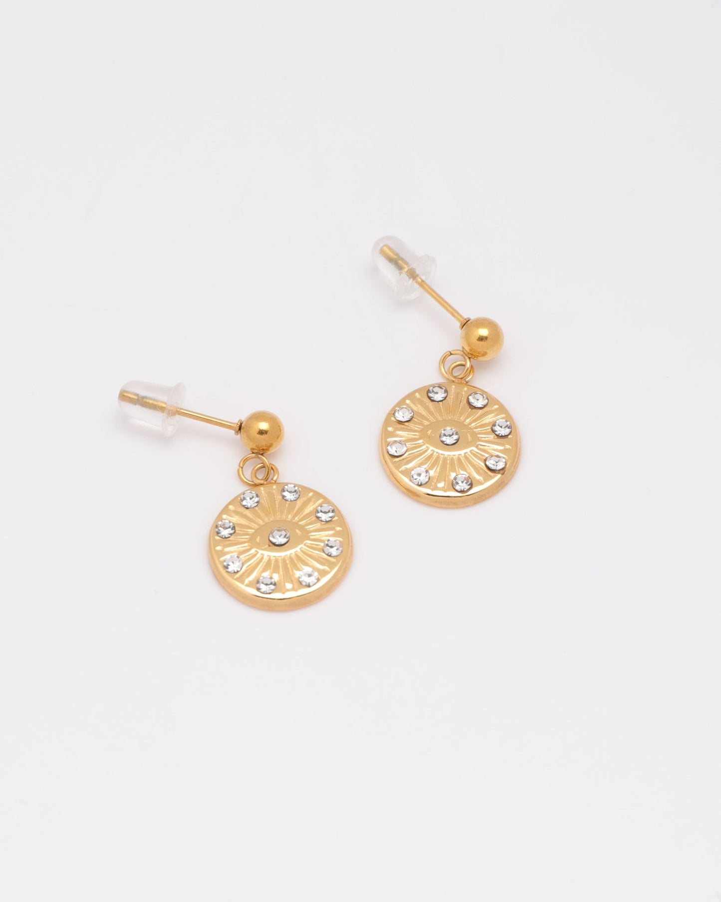 Heychic Zariah Eye Zirconia Earrings (Gold)