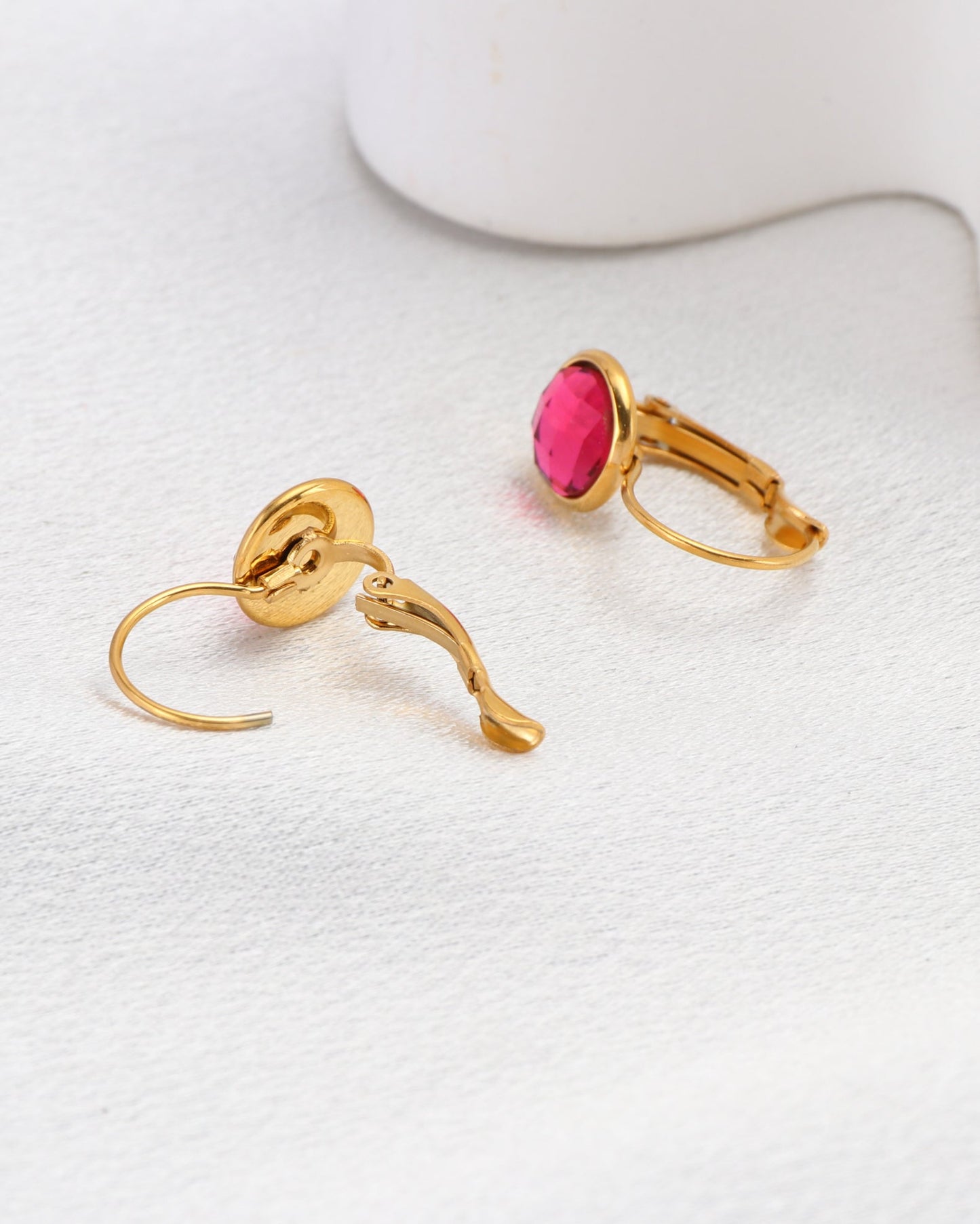 Heychic Jemima Crystal Gold Earrings (Pink)