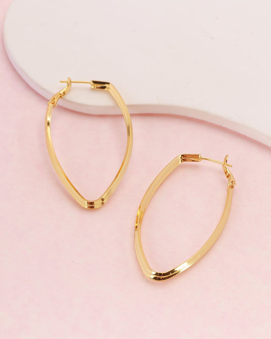 Heychic Pyra Irregular Hoop Earrings (Gold)