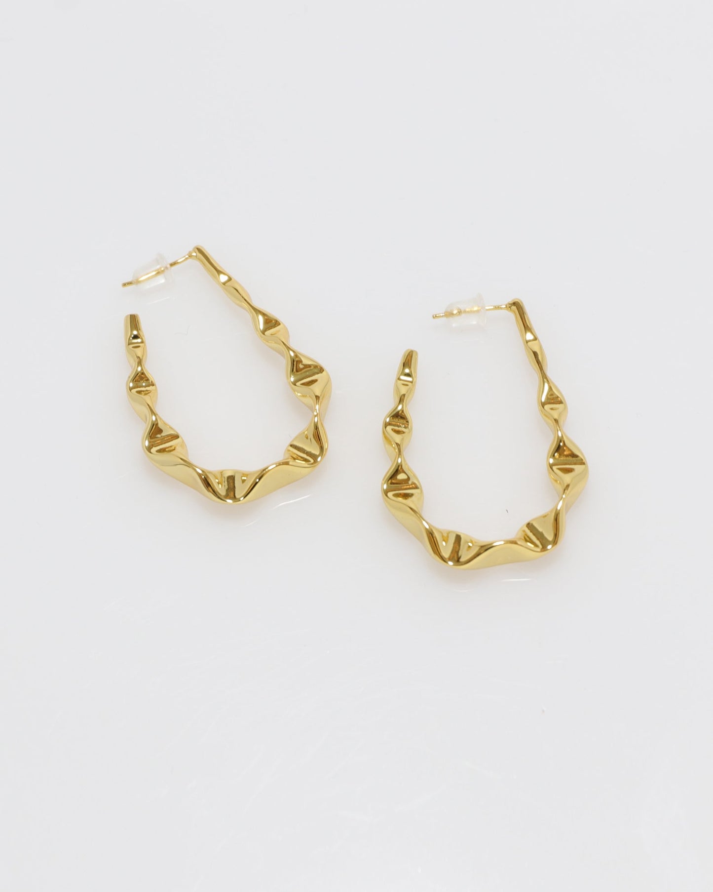 Heychic Lyra Irregular Texturised Enveloping Earrings (Gold)
