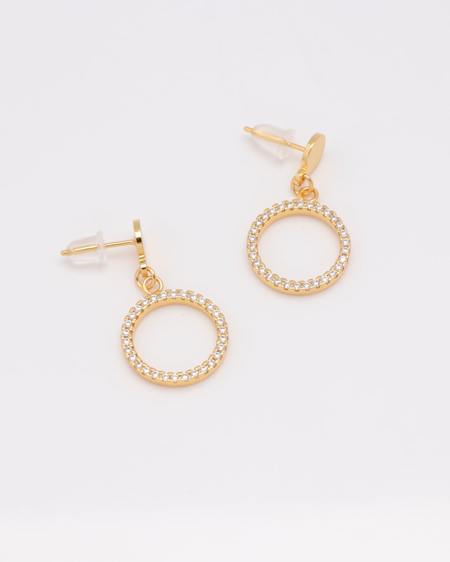 Heychic Yana Zirconia Circle Earrings (Gold)
