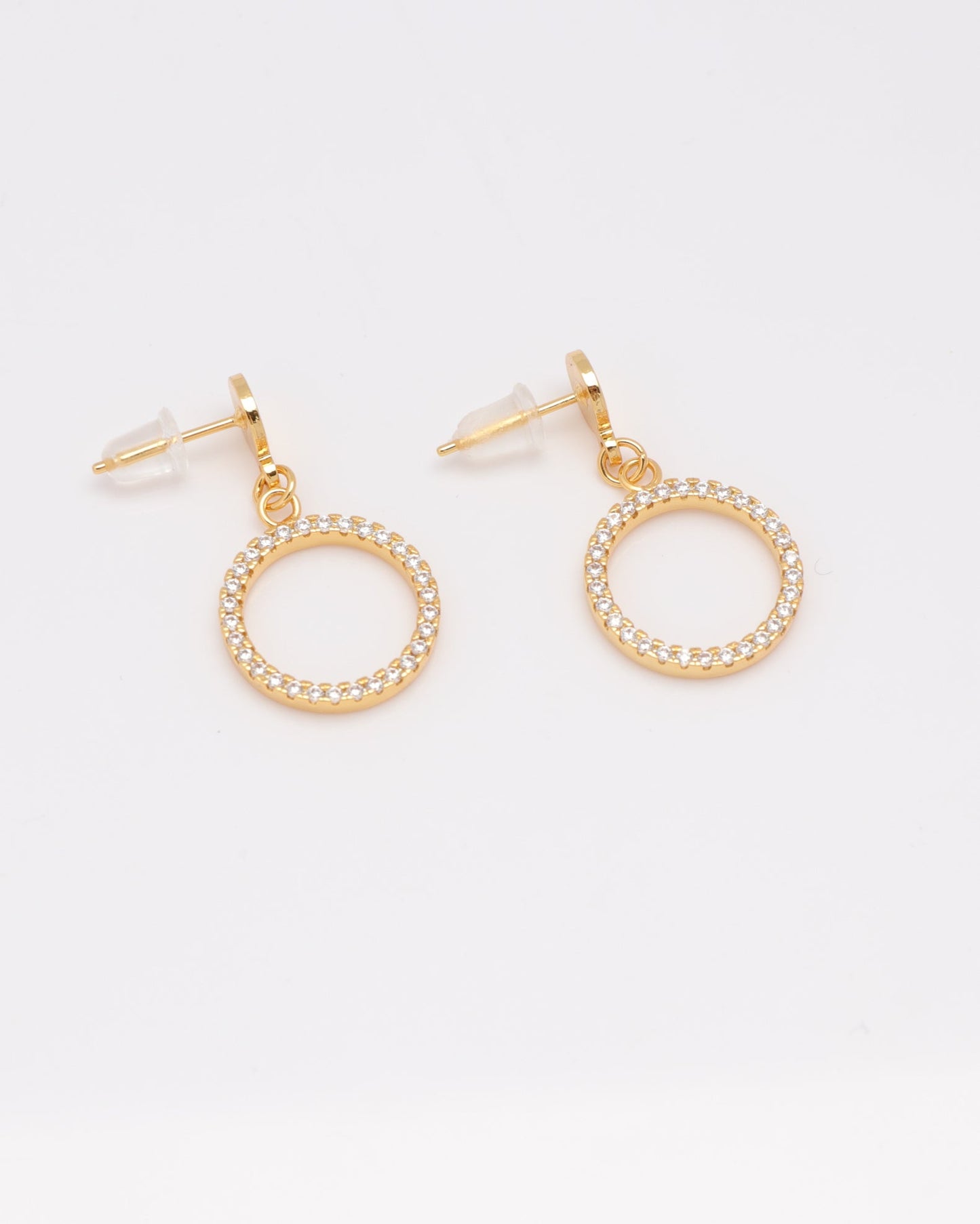 Heychic Yana Zirconia Circle Earrings (Gold)