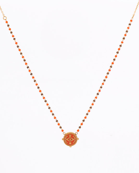 Heychic Mystara Evil Eye Beaded Necklace (Red)
