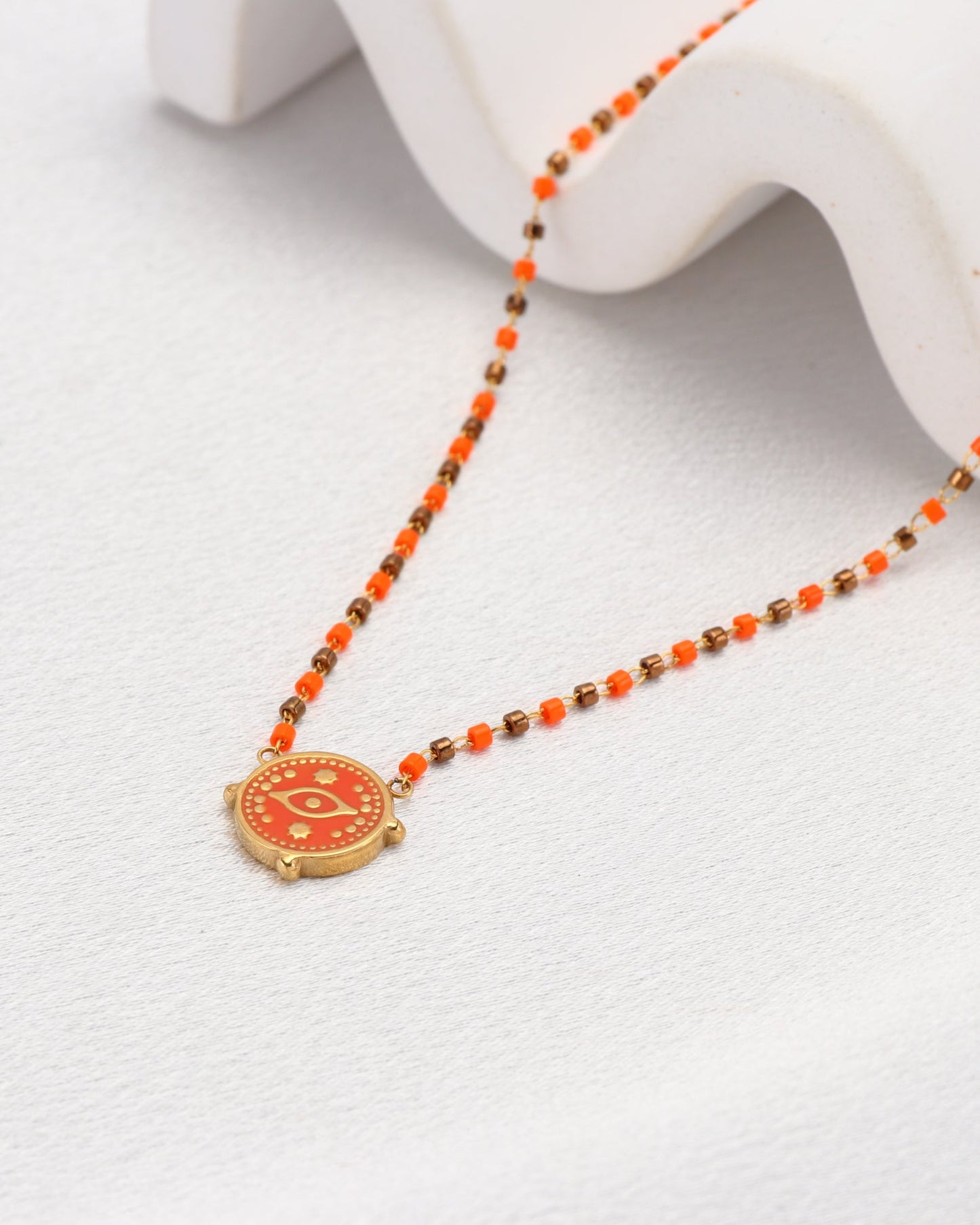 Heychic Mystara Evil Eye Beaded Necklace (Red)