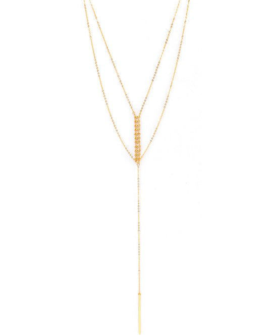 Image of Accessories. Productname: Linn Gold Long Layered Necklace in Red colour by brand - Heychic