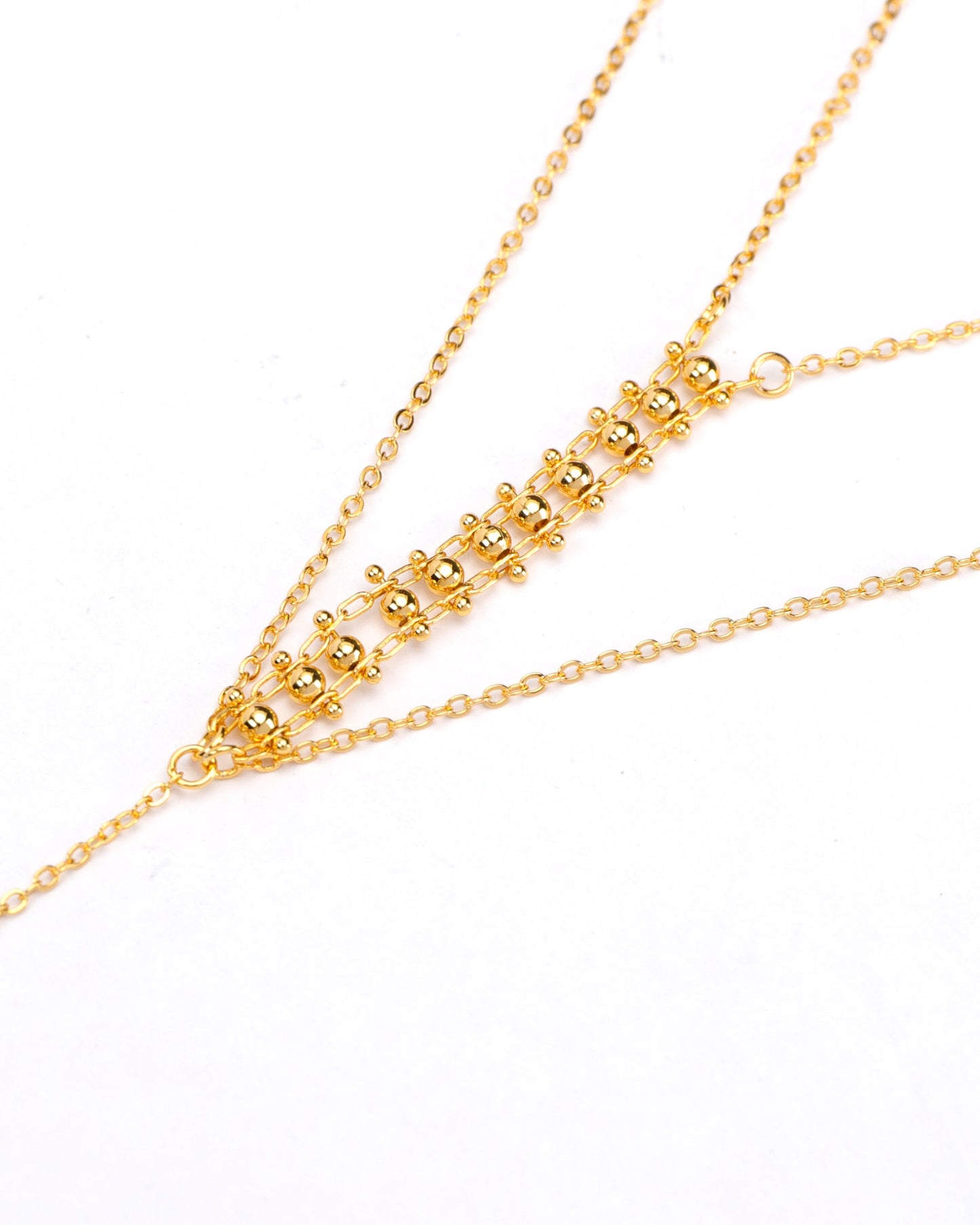 Heychic Linn Gold Long Layered Necklace (Red)