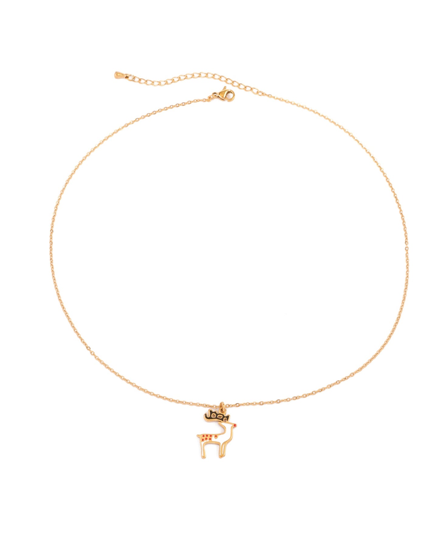 Heychic Snowy Reindeer Pendant Necklace (White)
