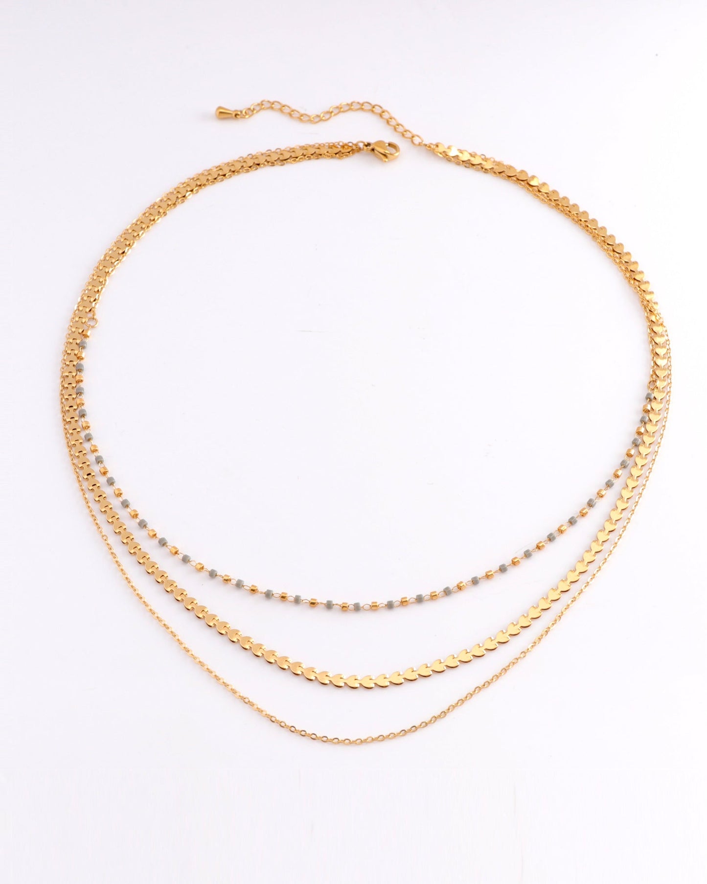 Image of Accessories. Product name - Ilaria Gold Layered Necklace in Red colour by brand - Heychic