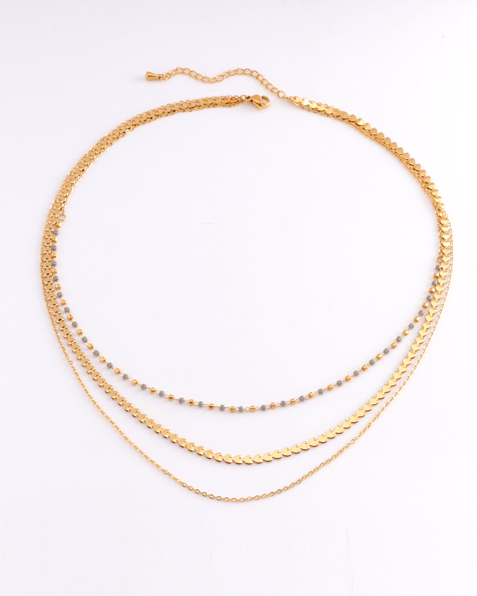 Image of Accessories. Product name - Ilaria Gold Layered Necklace in Red colour by brand - Heychic