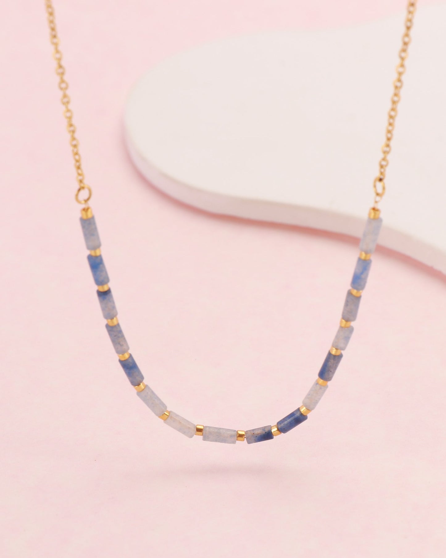 Heychic Aurora Aventurine Bead Necklace (Blue)