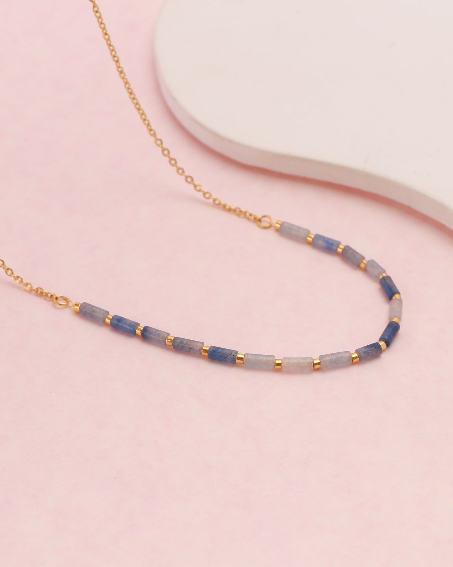 Heychic Aurora Aventurine Bead Necklace (Blue)