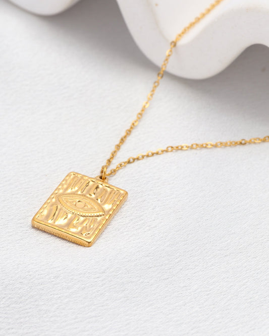 Image of Accessories. Productname: Mysterie Gold Evil Eye Pendant Necklace in Gold colour by brand - Heychic