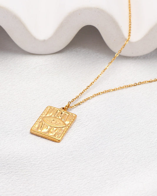 Heychic Mysterie Evil Eye Pendant Necklace (Gold)