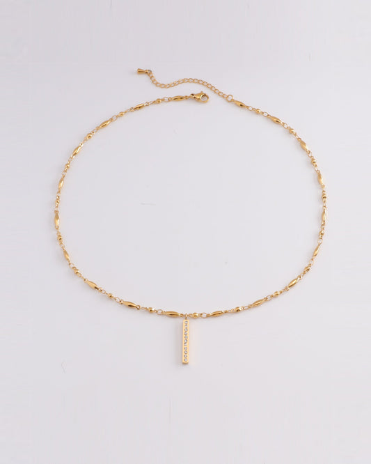 Image of Accessories. Product name - Linne Zirconia Gold Pendant Necklace in Gold colour by brand - Heychic