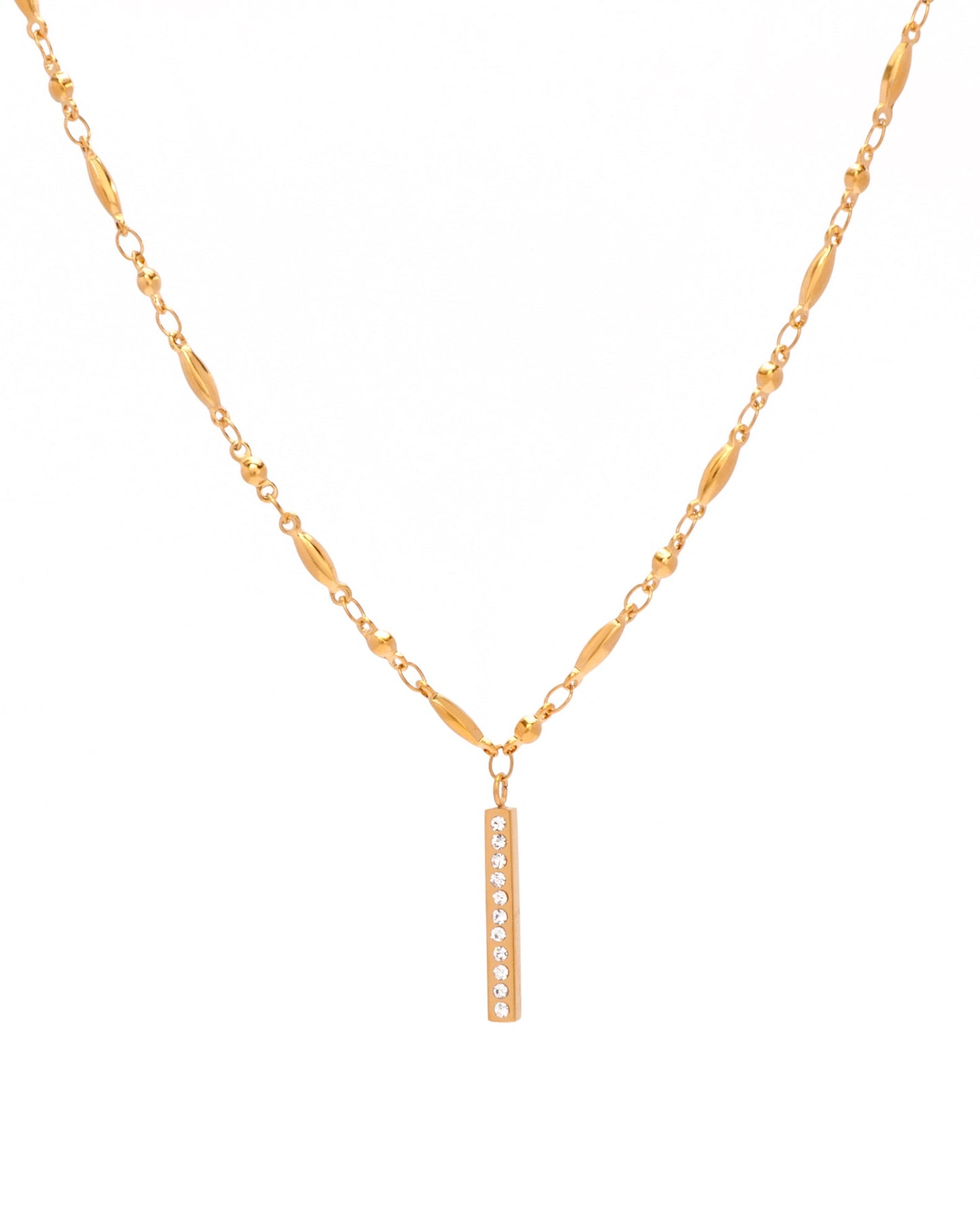 Heychic Linne Zirconia Pendant Necklace (Gold)