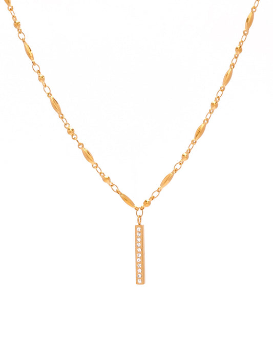 Heychic Linne Zirconia Pendant Necklace (Gold)