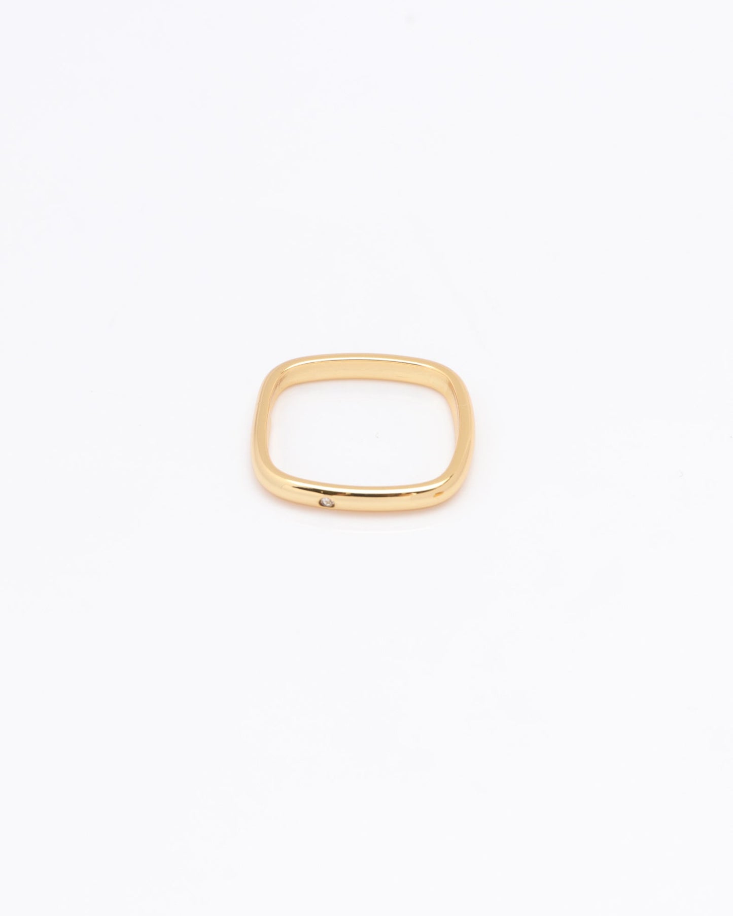 Image of Accessories. Productname: Quadra Gold Square Ring in Gold colour by brand - Heychic