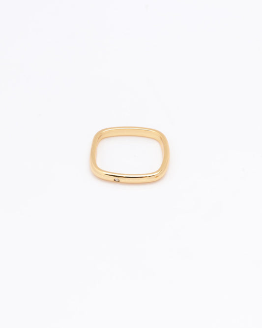 Image of Accessories. Productname: Quadra Gold Square Ring in Gold colour by brand - Heychic