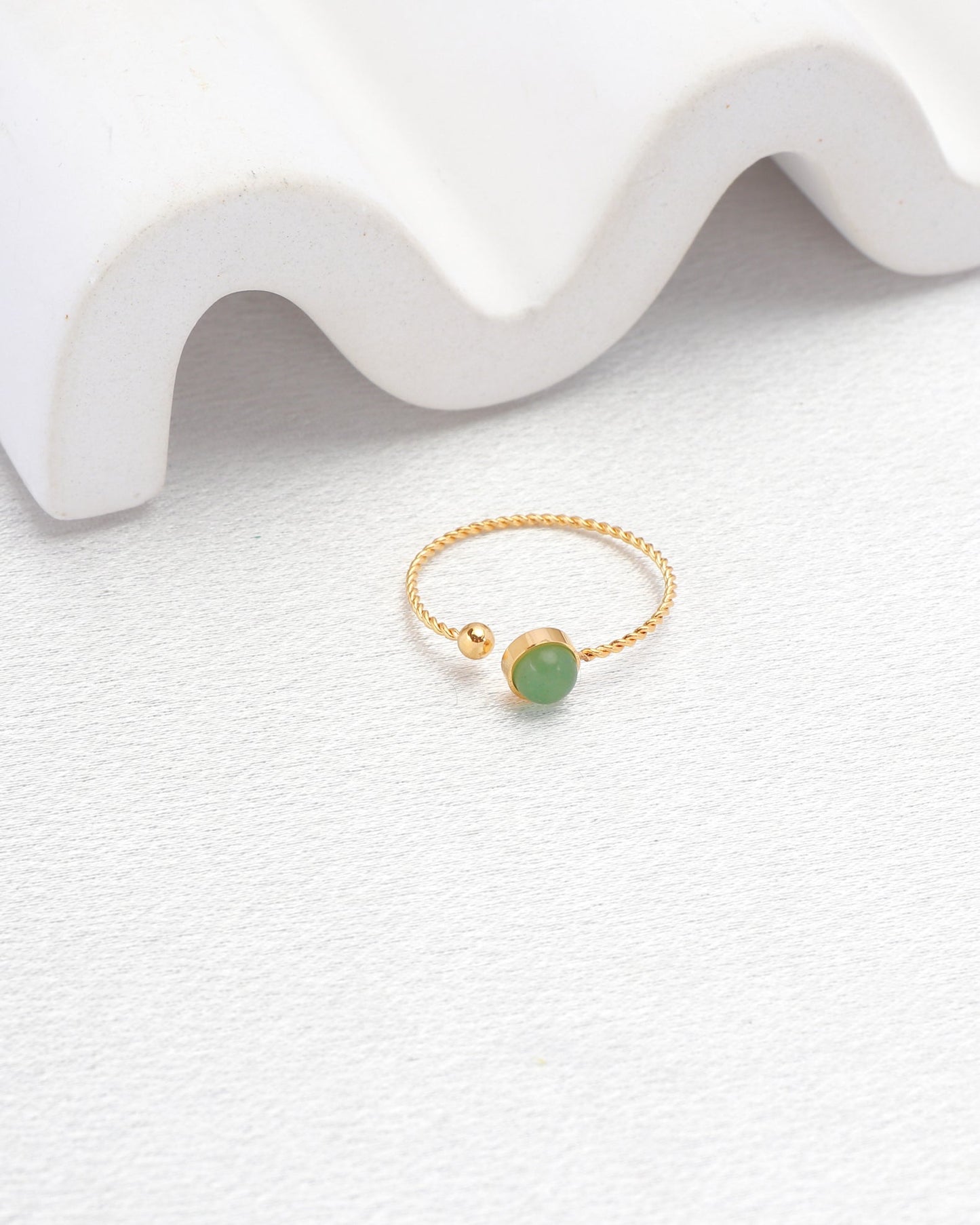 Image of Accessories. Product name - Ivy Green Aventurine Gold Ring in Green colour by brand - Heychic
