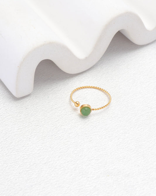Heychic Ivy Aventurine Gold Ring (Green)