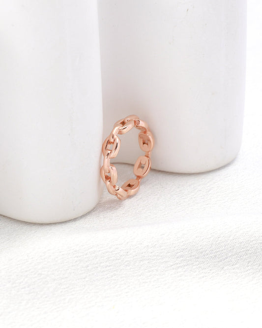 Image of Accessories. Productname: Rosalie Rose Gold Chain Ring in Gold colour by brand - Heychic