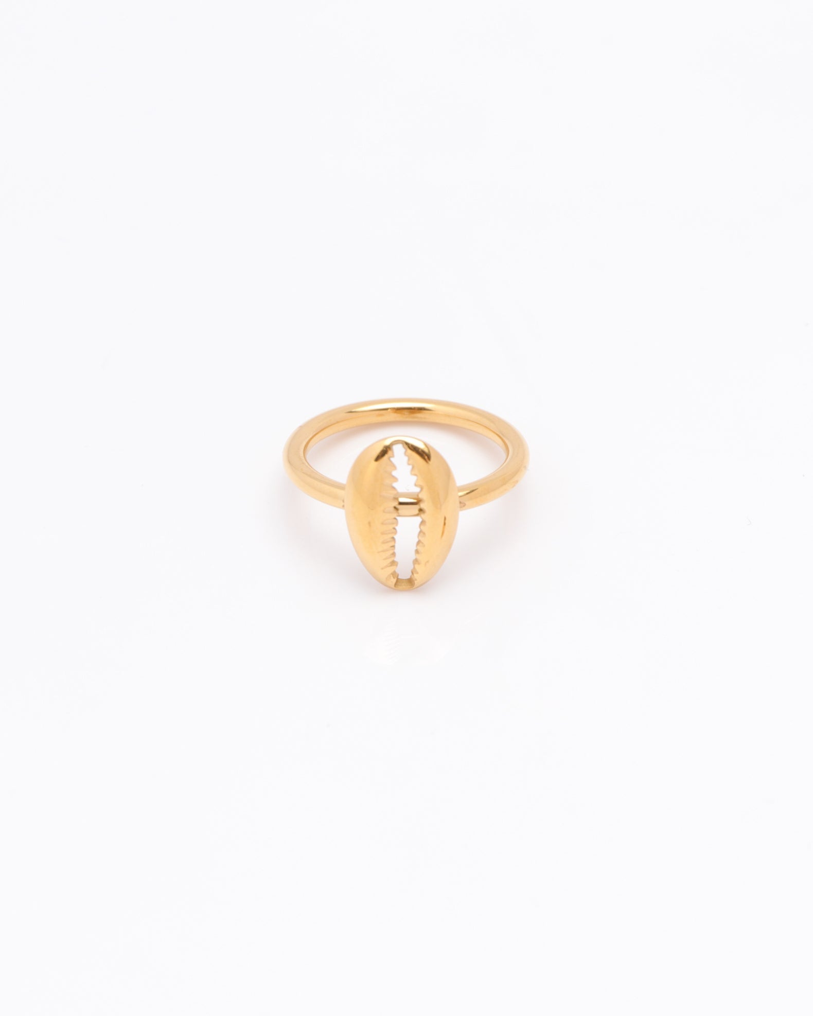Image of Accessories. Productname: Oceanna Gold Shell Ring in Gold colour by brand - Heychic