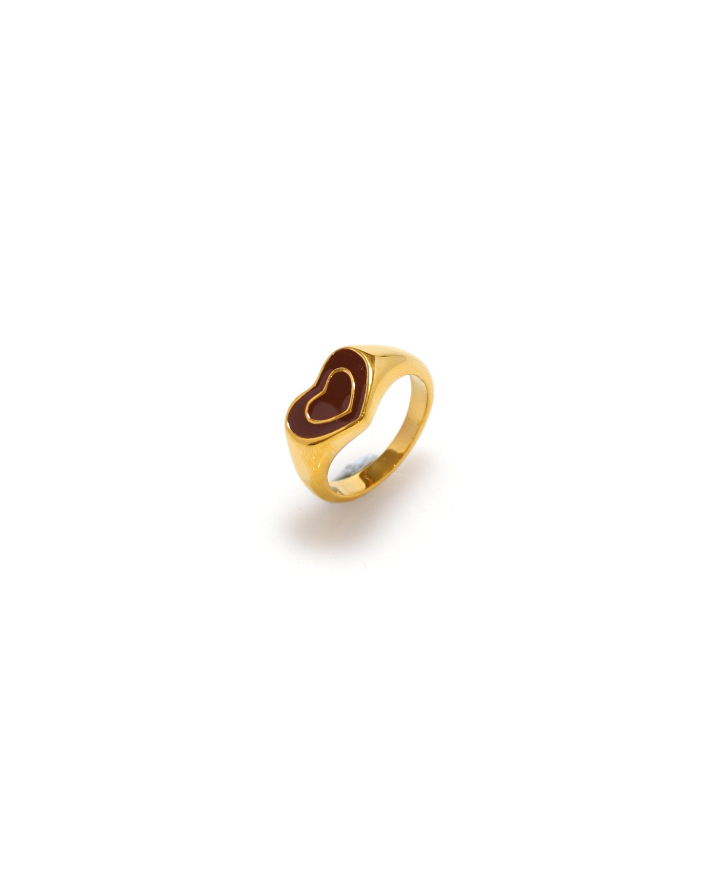 Heychic Heart Gold Ring (Brown)
