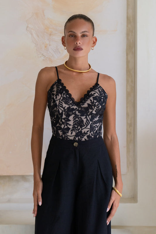 Heychic Romi Lace Bodysuit (Black)