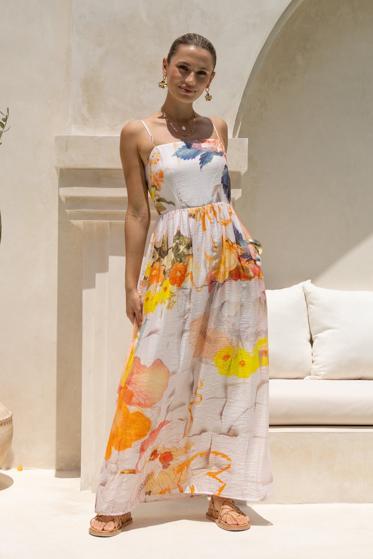 HEYCHIC Crescencia Multicolour Maxi Dress (Floral)