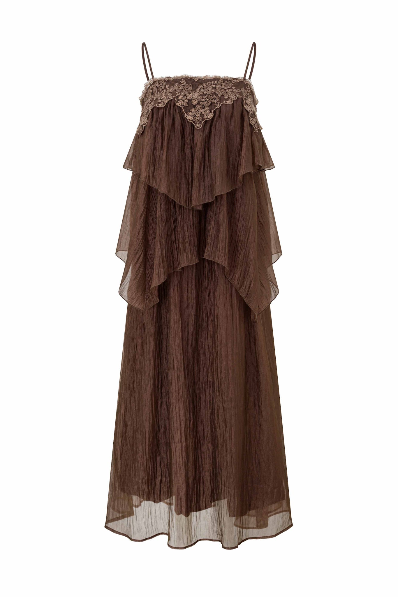Image of Dresses. Product name - Fae Brown Maxi Dress in Brown colour by brand - HEYCHIC