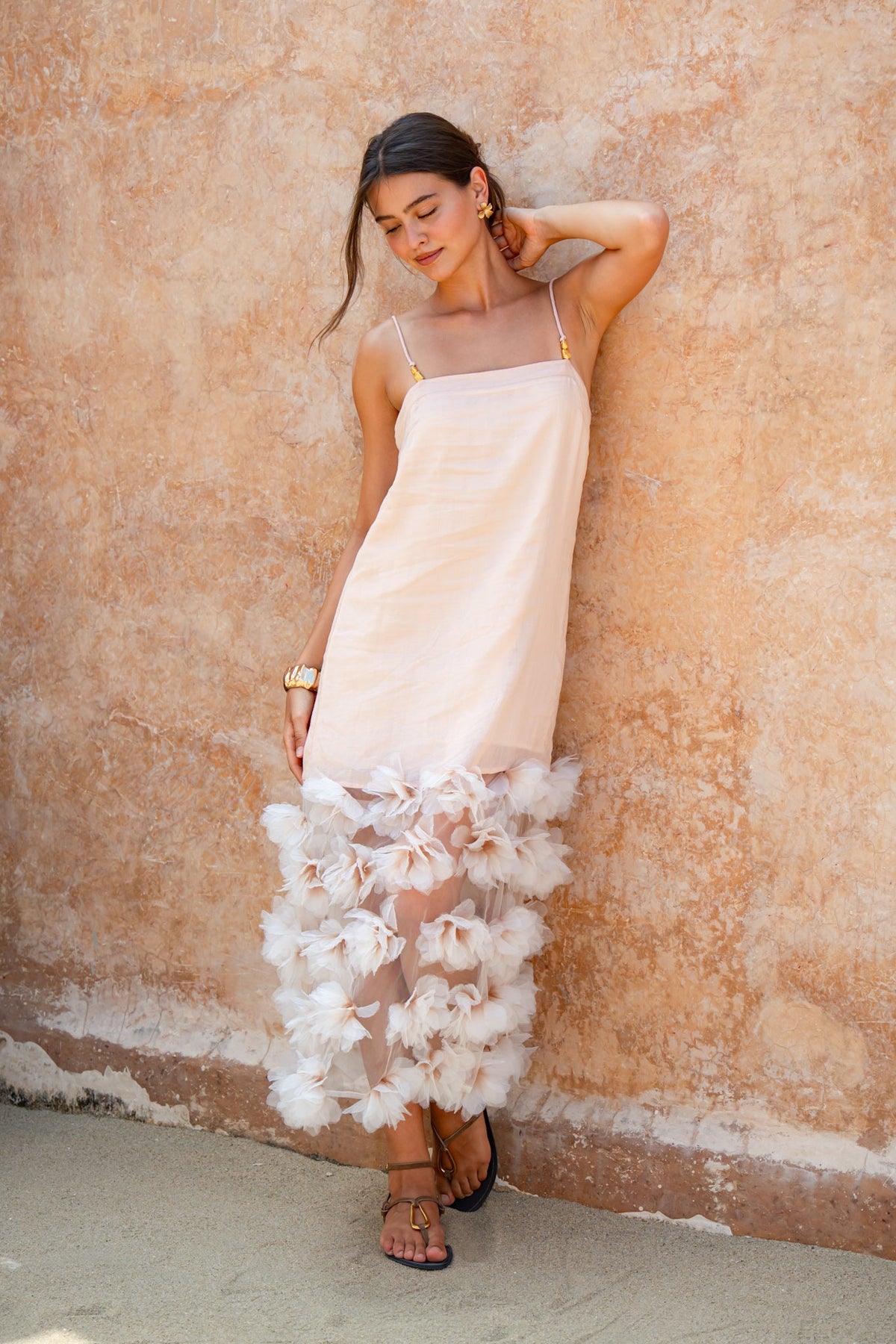 HEYCHIC Leya Floral Maxi Dress (Pink)