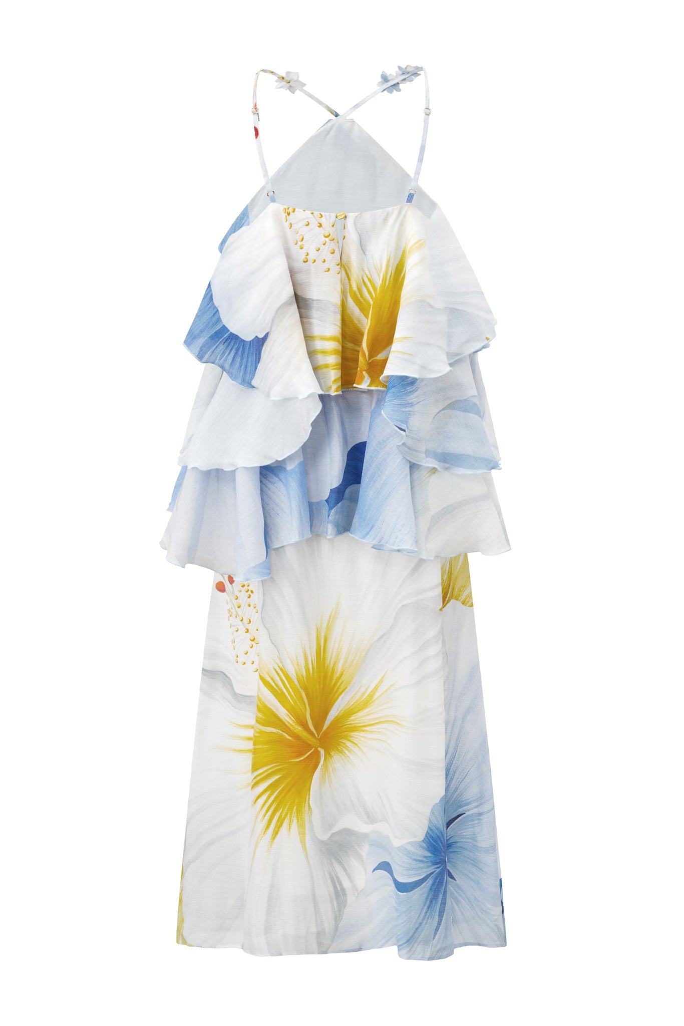HEYCHIC Hibiscus Floral Layer Maxi Dress (Blue)