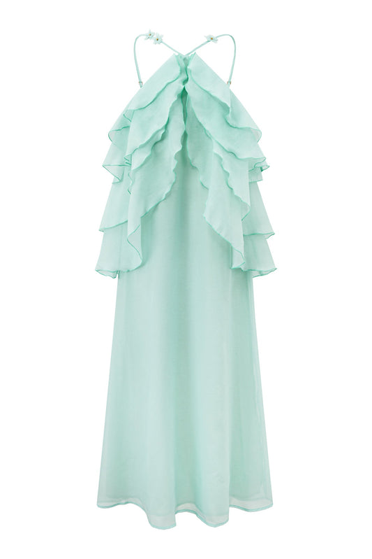 Image of Dresses. Product name - Vivienne Green Layer Maxi Dress in Green colour by brand - HEYCHIC