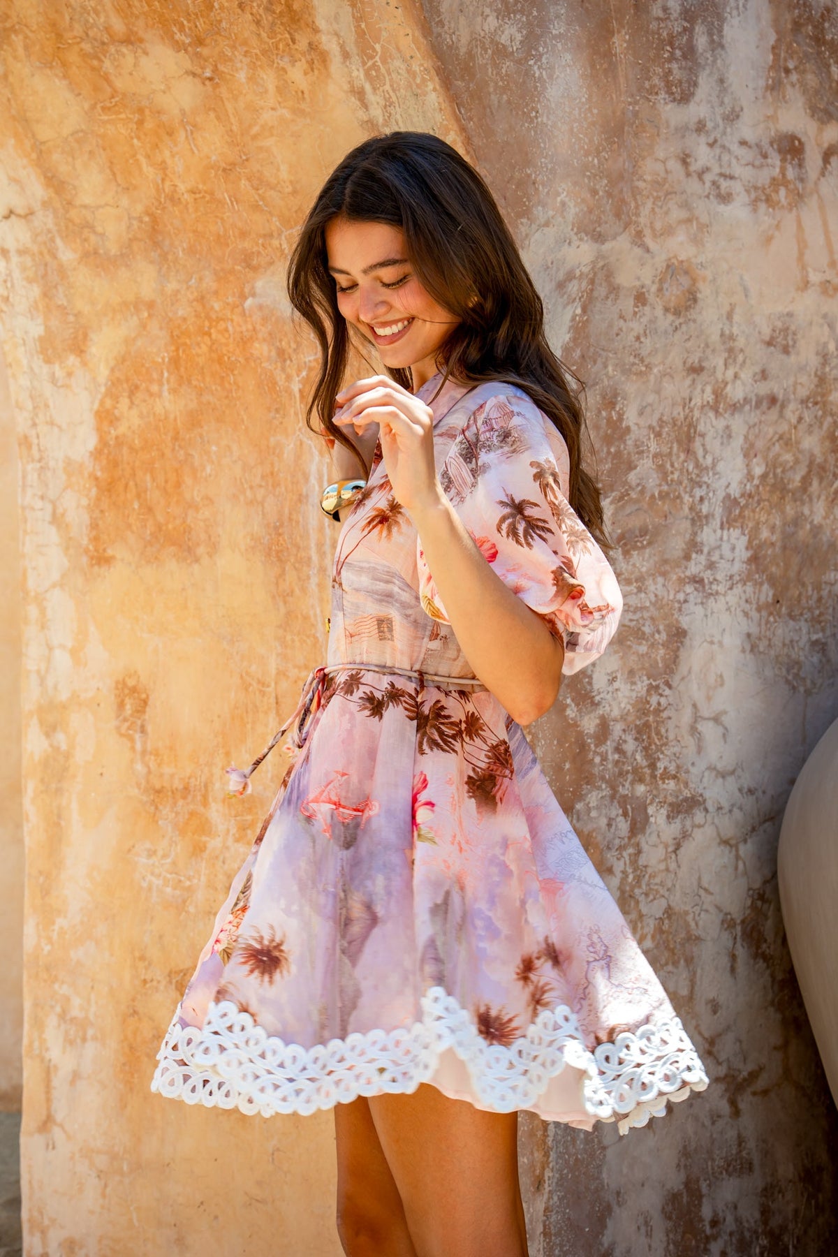 HEYCHIC Horizon Tropical Mini Dress (Pink)