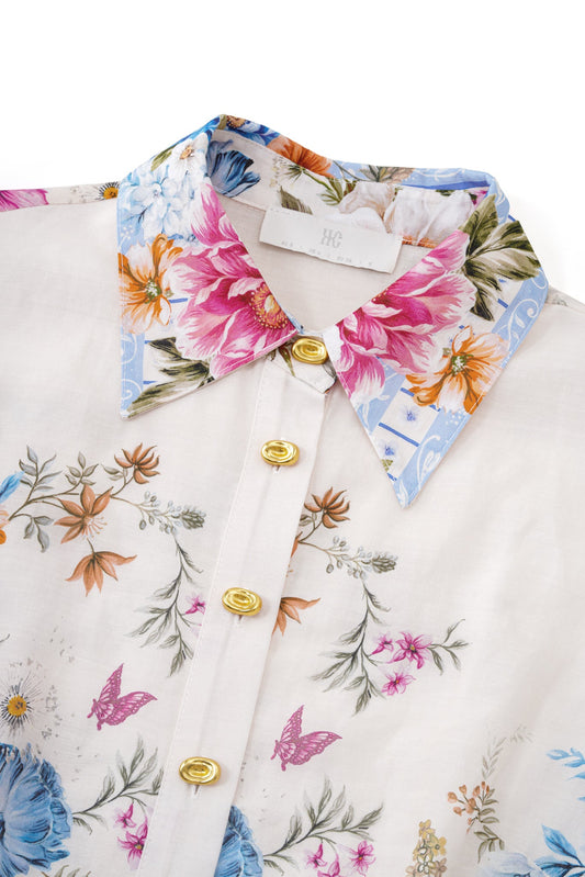 HEYCHIC Evanthe Floral Mini Dress (Blue)