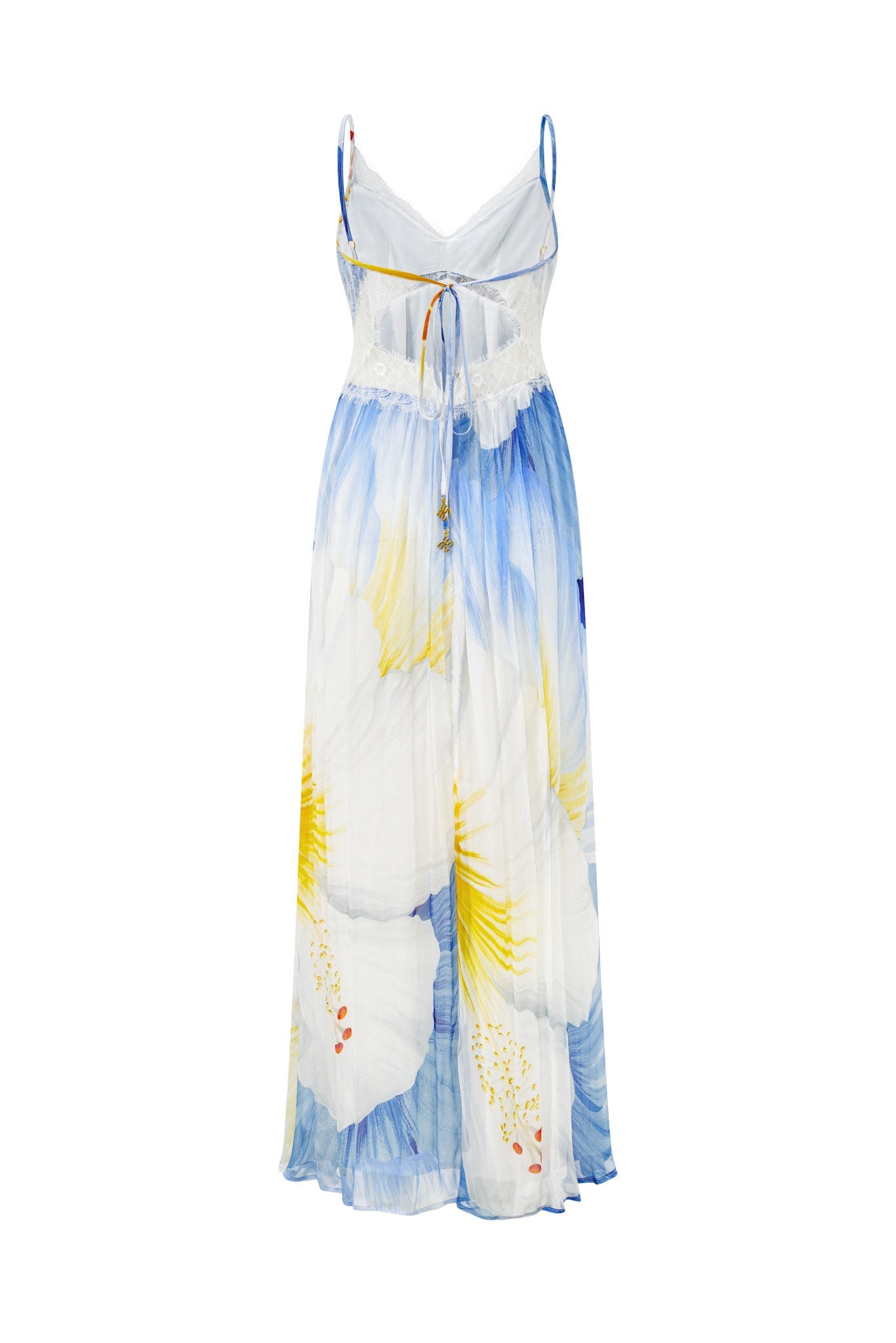 HEYCHIC Hibiscus Floral Maxi Dress (Blue)