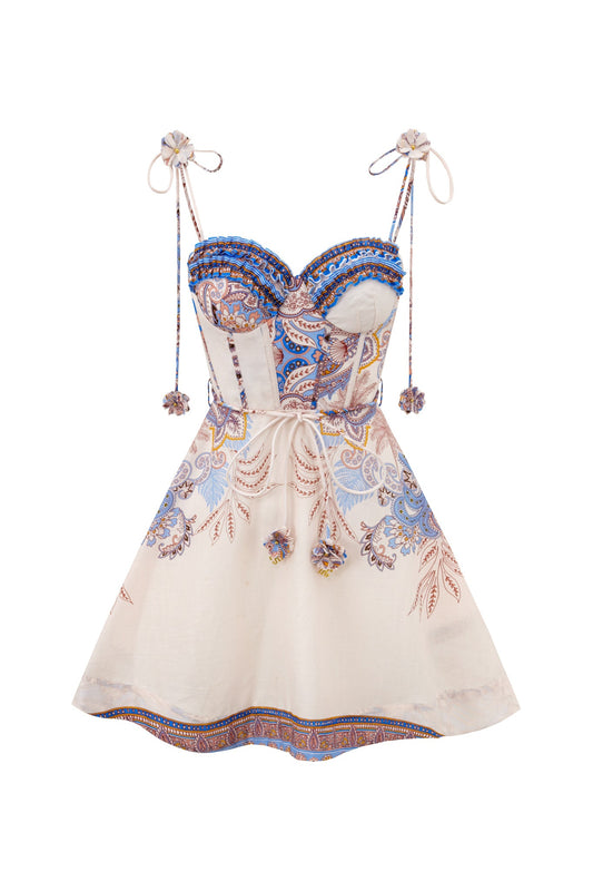 HEYCHIC Bondi Boho Mini Dress (Blue)