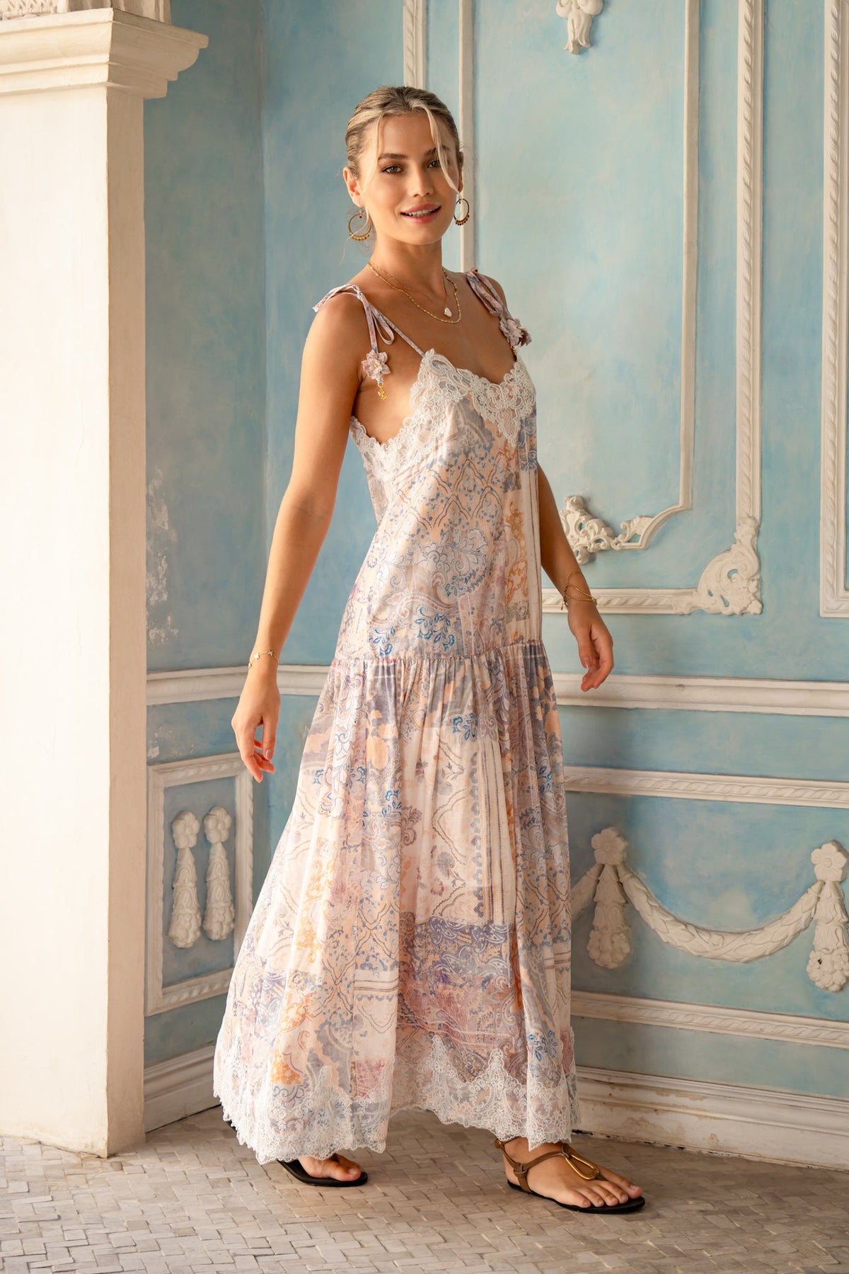 Image of Dresses. Product name - Heritage Patchwork Maxi Dress in Dress colour by brand - HEYCHIC