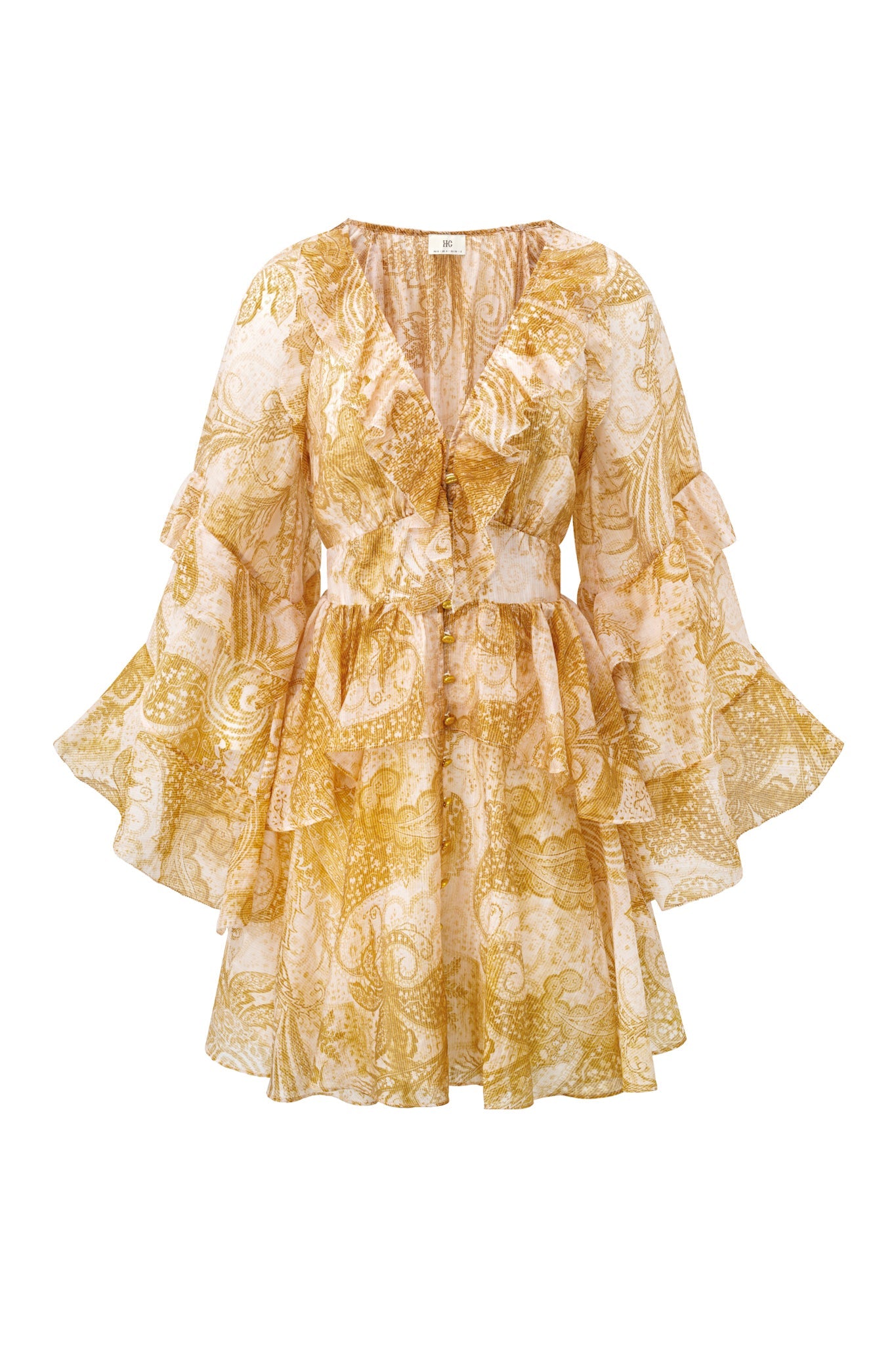 Image of Dresses. Product name - Sunwoven Paisley Ruffle Mini Dress in Dress colour by brand - HEYCHIC