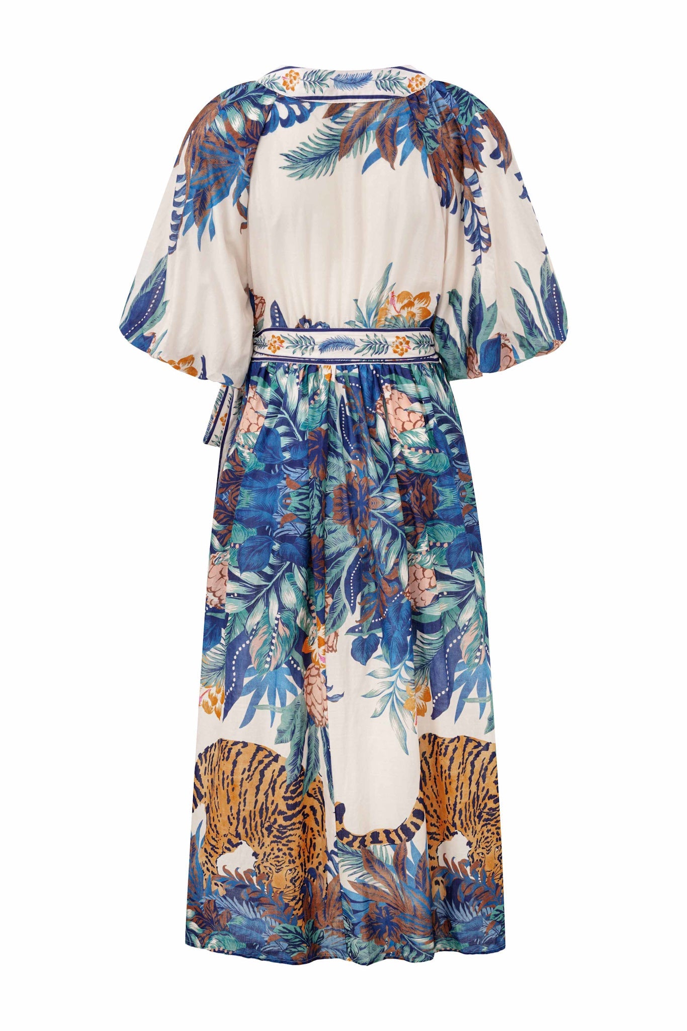 HEYCHIC Wild Tropical Wrap Maxi Dress (Blue)