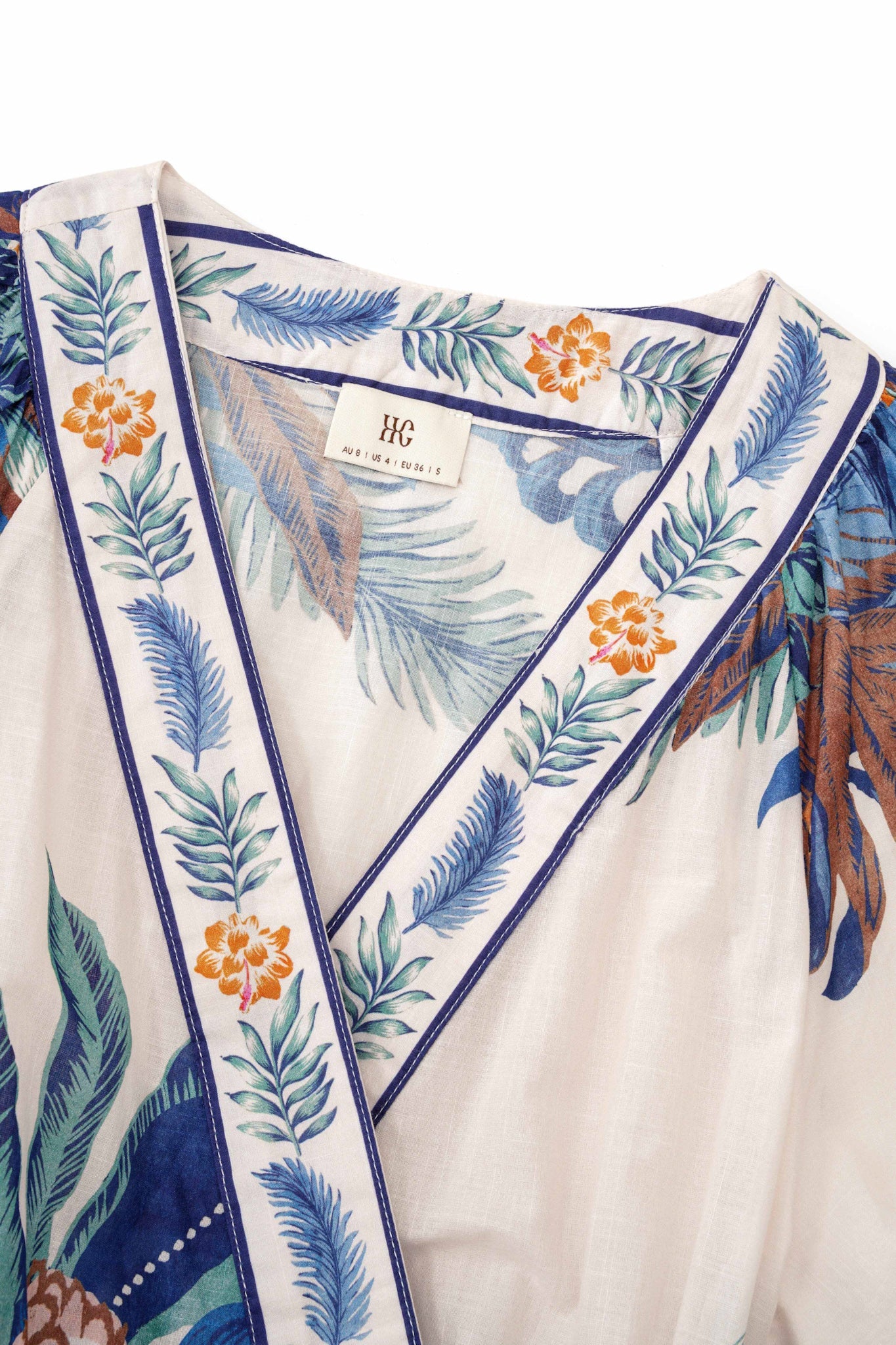 HEYCHIC Wild Tropical Wrap Maxi Dress (Blue)